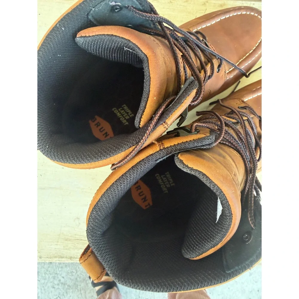 Brunt Marin Work Boots Mens 14 Brown Leather Waterproof Moc Toe ASTM F2892-18 EH